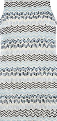 Dorothy Perkins Womens Blue ZigZag Lace Tunic- Blue DP56424650