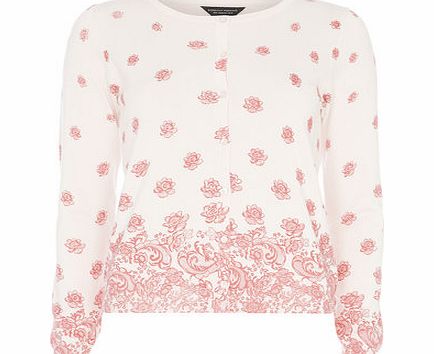 Dorothy Perkins Womens Blush floral knitted cardigan- Pink