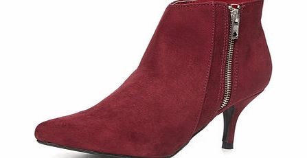 Womens Bordeaux pointed ankle boots- Red