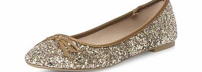 Dorothy Perkins Womens Bronze glitter round toe pumps- Brown