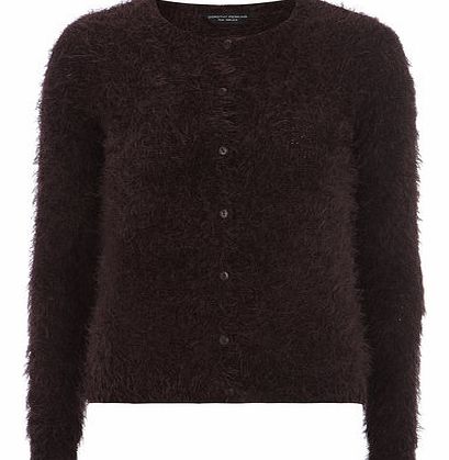 Dorothy Perkins Womens Brown fluffly knit cardigan- Brown
