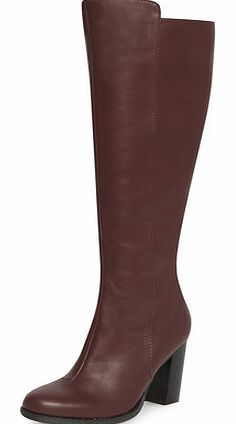 Dorothy Perkins Womens Burgundy knee-high boots- Burgundy