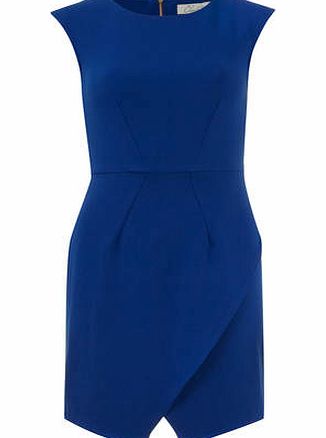 Dorothy Perkins Womens Closet Blue Wrap Skirt Dress- Blue