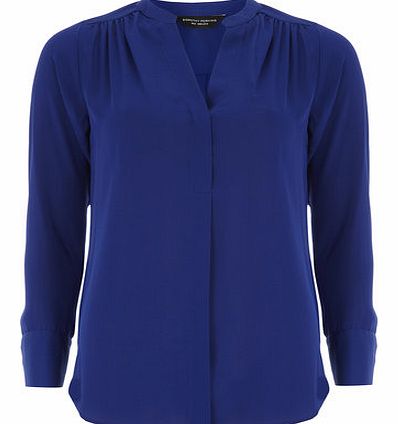 Dorothy Perkins Womens Cobalt blue long sleeve sheer blouse-