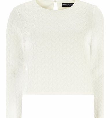 Dorothy Perkins Womens Cream Cable Knit Tee- Cream DP05465010