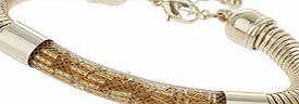 Dorothy Perkins Womens Facet Filled Gold Bracelet- Gold DP49815589