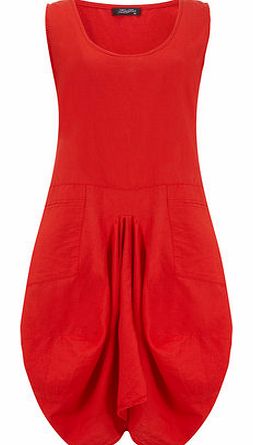 Dorothy Perkins Womens Fever Fish Red Linen Mix Dress- Red
