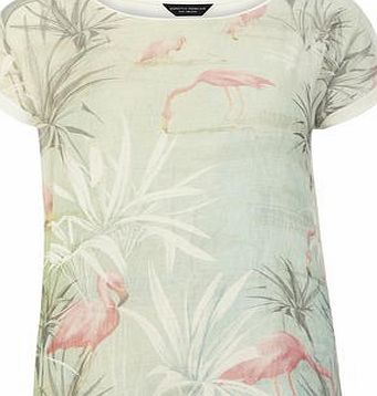 Dorothy Perkins Womens Flamingo White T shirt- White DP56425782