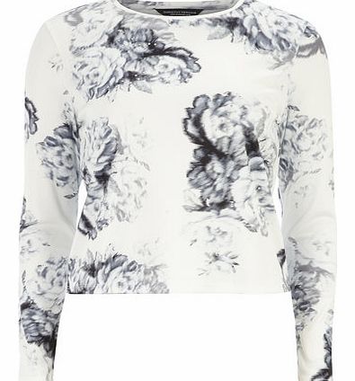 Dorothy Perkins Womens Floral Bling Sweatshirt- Black DP56381704