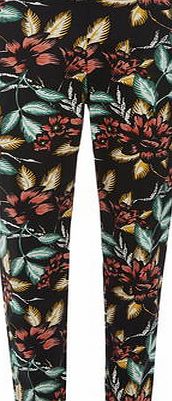 Dorothy Perkins Womens Floral Cotton Sateen Cropped Trousers-