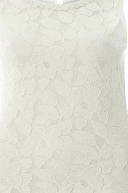 Dorothy Perkins Womens Floral Lace Bling Shell Top- Ivory