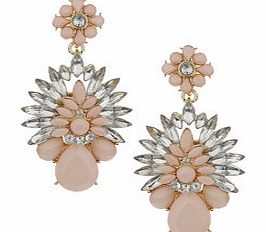 Womens Flower Drop Earrings- Pink DP49814696