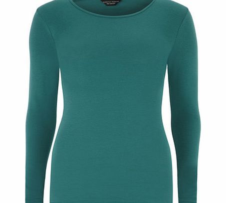 Dorothy Perkins Womens Forest Green Longsleeved Crew Jersey Top-