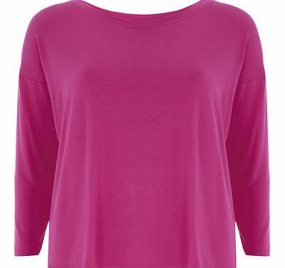 Dorothy Perkins Womens Fuschia Jersey Drop Shoulder Top- Pink