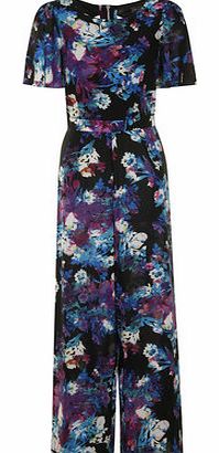 Womens Girls On Film Blue Floral Cut Out