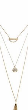 Dorothy Perkins Womens Gold And Pearl Tassel Necklace- Gold