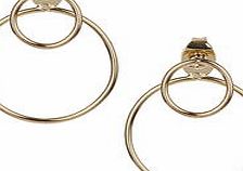 Dorothy Perkins Womens Gold Front And Back Hoops- Gold DP49815649
