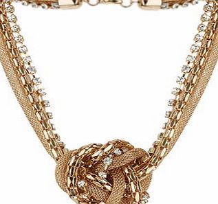 Dorothy Perkins Womens Gold Knot Necklace- Gold DP49815609