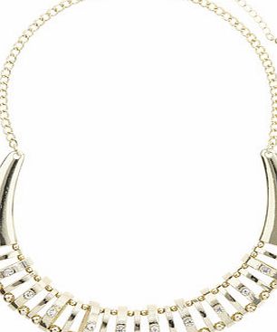 Dorothy Perkins Womens Gold Ladder Stone Necklace- Gold DP49815578