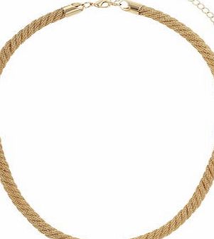Dorothy Perkins Womens Gold Mesh Twist Necklace- Gold DP49815636
