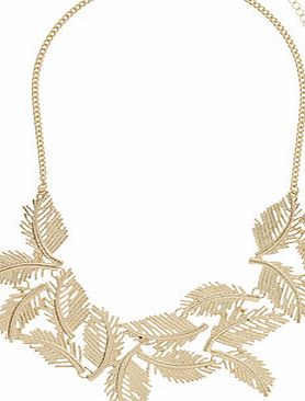 Dorothy Perkins Womens Gold Palm Leaf Necklace- Gold DP49815572
