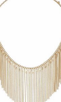 Dorothy Perkins Womens Gold Tassel Collar- Gold DP49815641