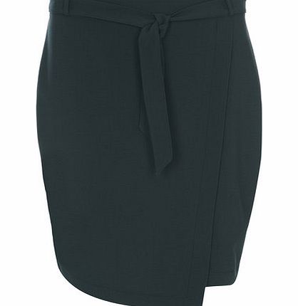Dorothy Perkins Womens Green Belted Wrap Skirt- Green DP14587511