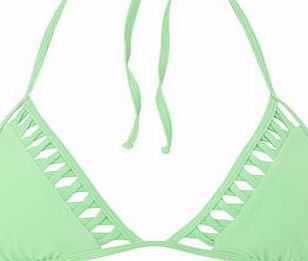 Dorothy Perkins Womens Green Lattice Triangle Bikini Top- Green