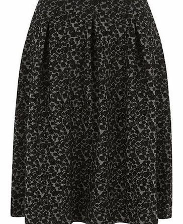 Dorothy Perkins Womens Grey and Black Floral Midi Skirt-
