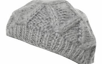 Womens Grey Knitted Beret Hat- Grey DP11129430