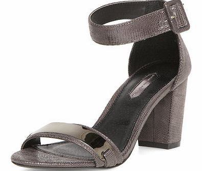 Dorothy Perkins Womens Grey lizard effect high sandal- Grey