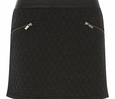 Dorothy Perkins Womens Grey Quilted Mini Skirt- Grey DP74421062