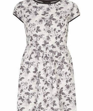 Dorothy Perkins Womens Grey rose waffle dress- Grey DP56373062