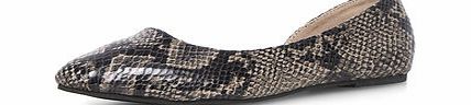 Dorothy Perkins Womens Grey snake open wide fit pumps- Grey