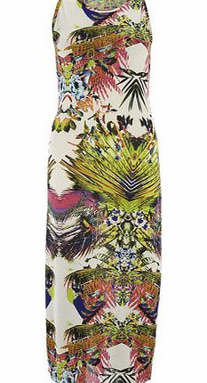 Womens Indulgence Cream Leaf Print Maxi Dress-