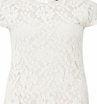 Dorothy Perkins Womens Ivory Bling Lace Tee- Ivory DP56438082