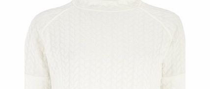 Dorothy Perkins Womens Ivory Cable High Neck Top- White DP05473222