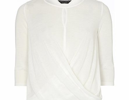Dorothy Perkins Womens Ivory Draped Front Top- Ivory DP56394382