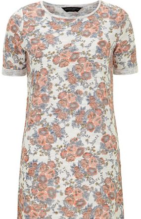 Womens Ivory floral textured tunic- White
