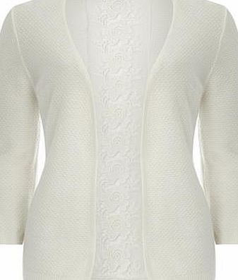Dorothy Perkins Womens Ivory Lace Back Cardigan- White DP55312522