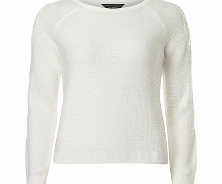 Dorothy Perkins Womens Ivory Lace Detail Jumper- White DP55302022