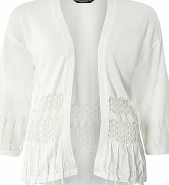 Dorothy Perkins Womens Ivory Pointelle Kimono- White DP55328922
