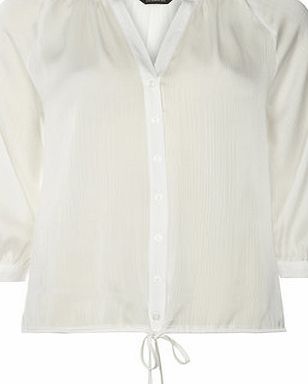 Dorothy Perkins Womens Ivory Satin Crinkle Shirt- White DP05546782