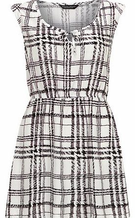 Dorothy Perkins Womens Ivory Scratchy Check Tunic- Black