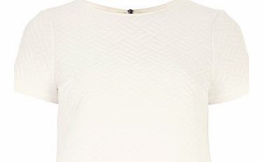 Dorothy Perkins Womens Ivory square quilted tee- White DP05456282