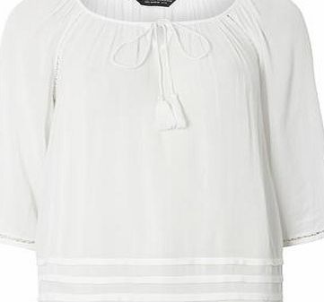 Dorothy Perkins Womens Ivory Tiered Gypsy Top- White DP67210082