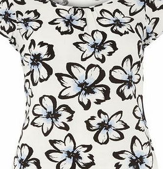 Dorothy Perkins Womens Ivory Watercolour Floral Tee- White