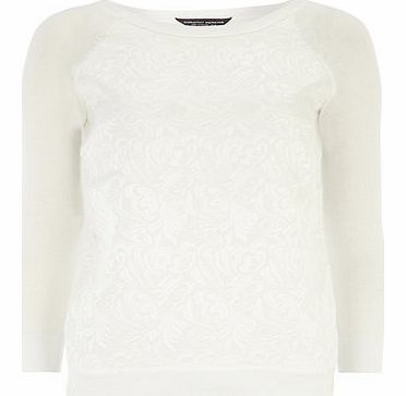 Dorothy Perkins Womens Ivory Woven Front Jumper- White DP55142582