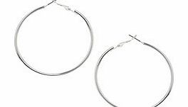 Womens Large Hoop Earrings- Silver DP49814490