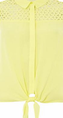 Dorothy Perkins Womens Laser Cute Detail Sleeveless- Yellow